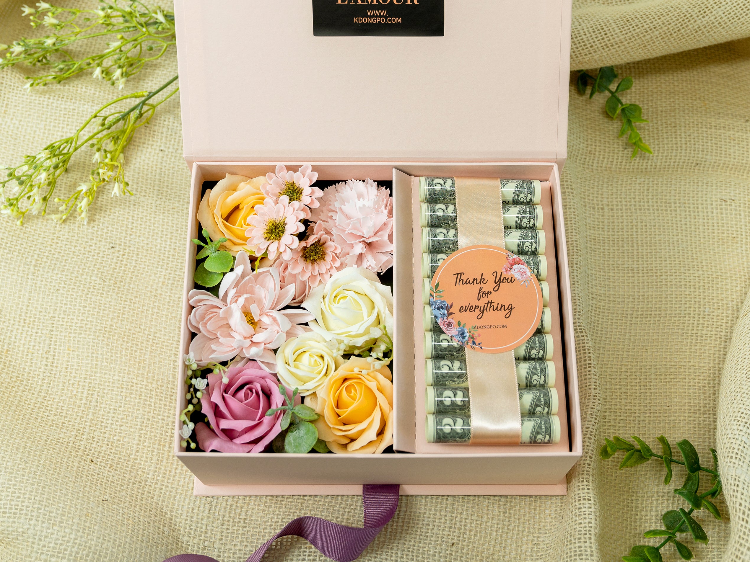 Ribbonbonbox Money Pull Out Flower Gift Box Luxury Flower Box With Cash Box  Insert Unique Surprise Box for Valentines Day, Birthday Gift - Etsy